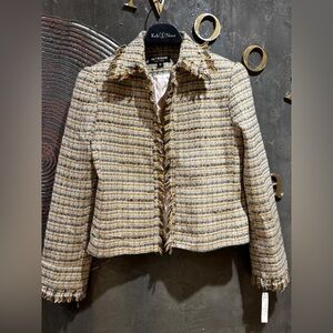 NWT  vintage y2k Intrigue New York Tweed Jacket & Midi Skirt Set Size 6 Chic